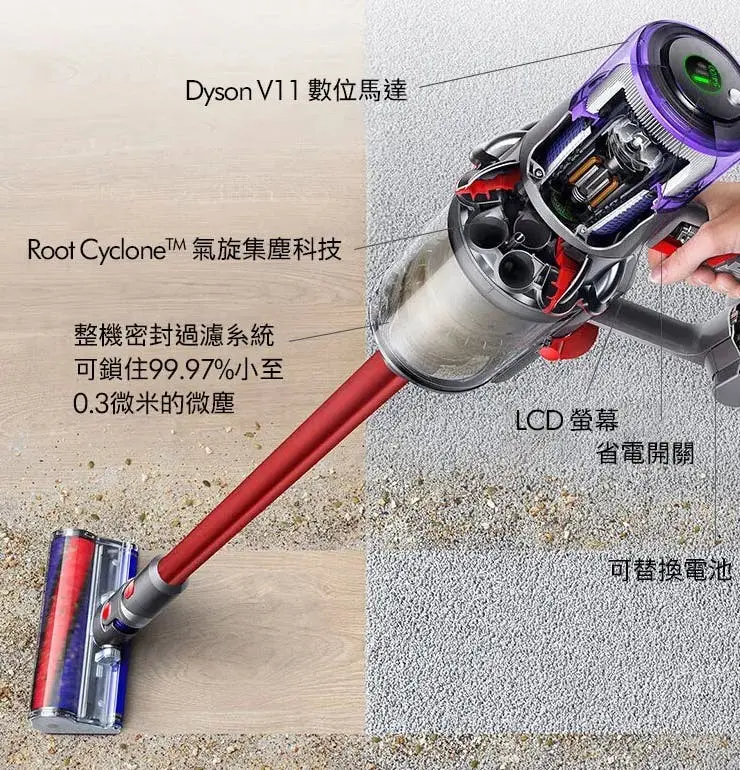 大全配Dyson SV15 V11 Fluffy Extra無線吸塵器雙11特價11111元可換電池