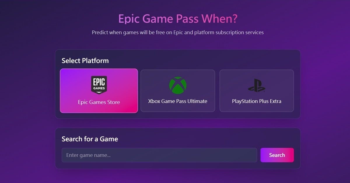 AI告訴你遊戲還多久會免費上Epic、XGP、PS Plus 買新遊戲之前必查
