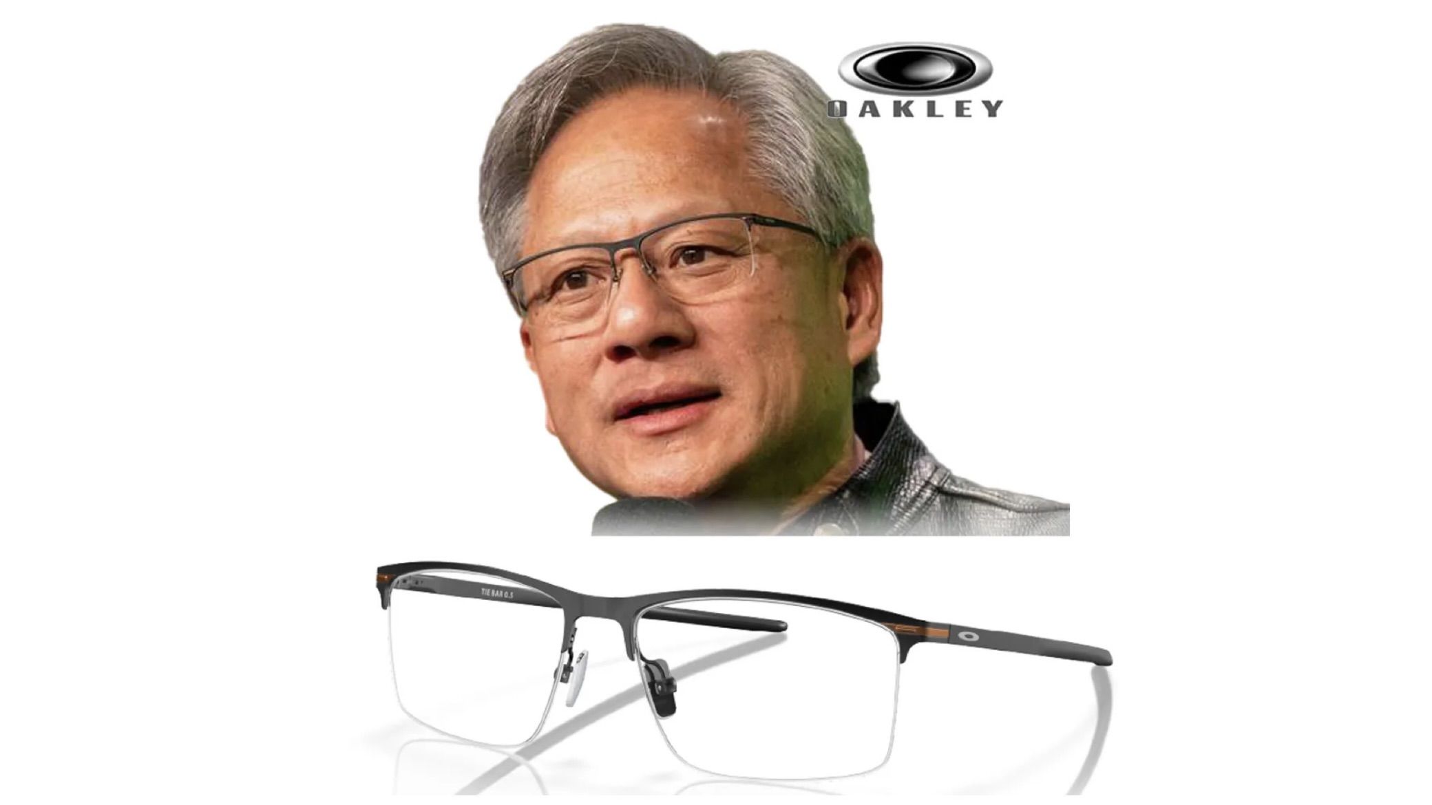 新年是時候換掉鬆垮舊眼鏡，戴上黃仁勳同款 OAKLEY 鈦金屬半框光學眼鏡 TIE BAR 0.5，氣場財運全開。