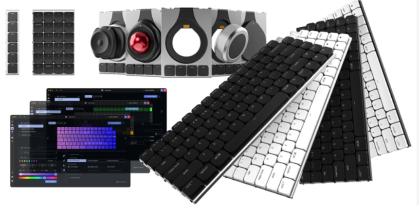 可隨意更換軌跡球與旋鈕的模組化鍵盤