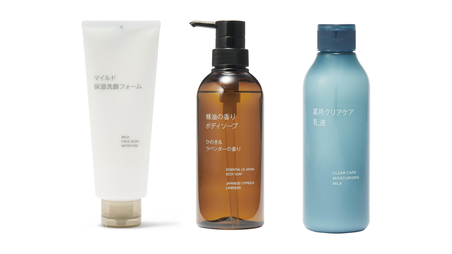 2026 日本熱銷 3 款 MUJI 保養品，藥用清透護理乳液、精油沐浴露、溫和保濕潔面泡沫推薦。