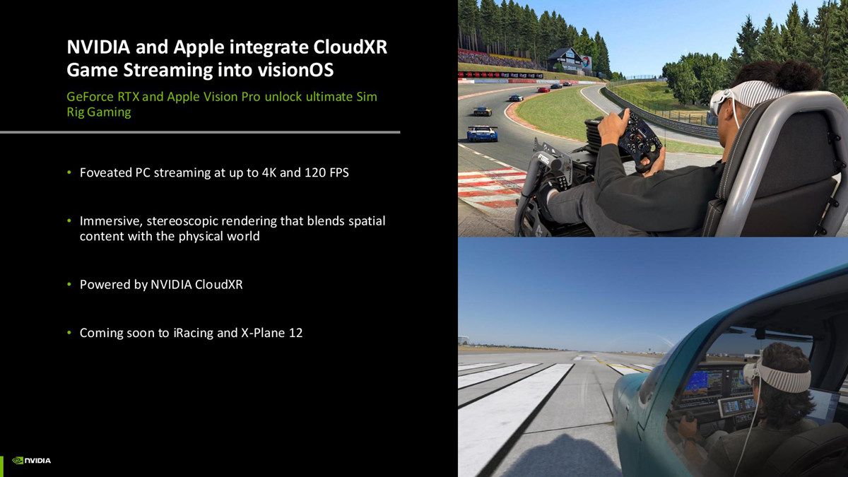 NVIDIA攜手蘋果整合CloudXR遊戲串流至Vision Pro，達4K 120fps解析度