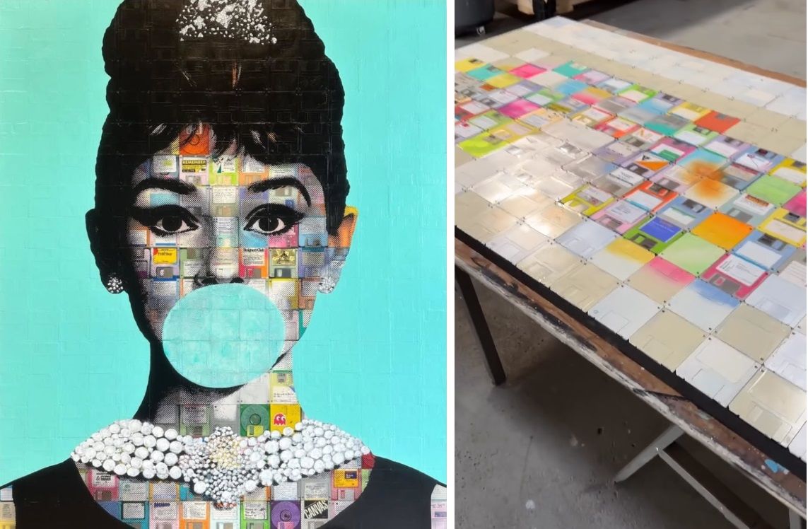 從儲存資料到拼貼肖像 舊磁碟片的第二用途