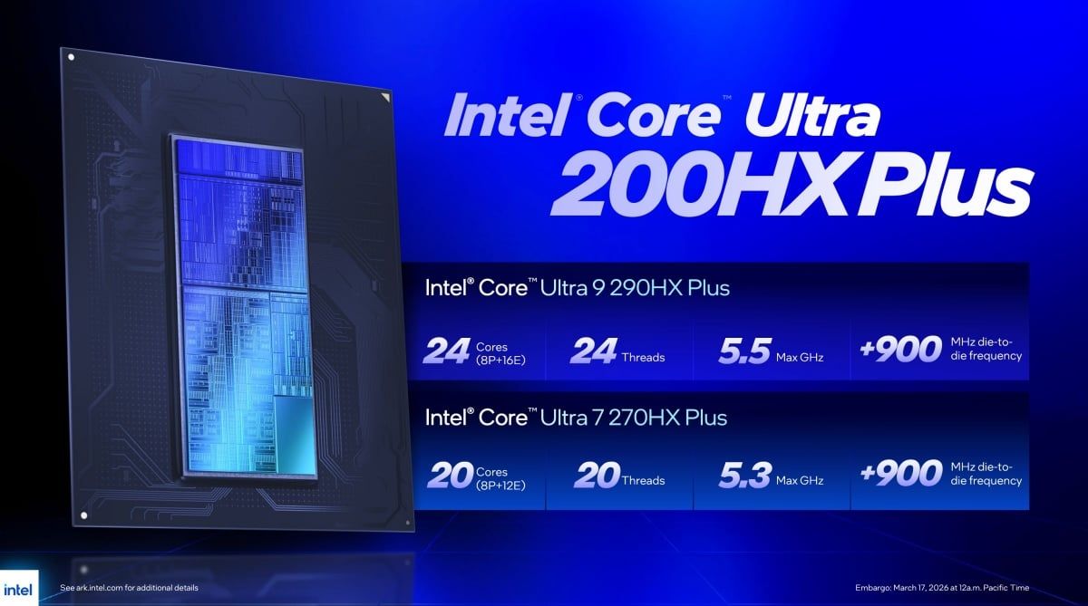 Intel Core Ultra 200HX Plus 登場 行動處理器效能再升級