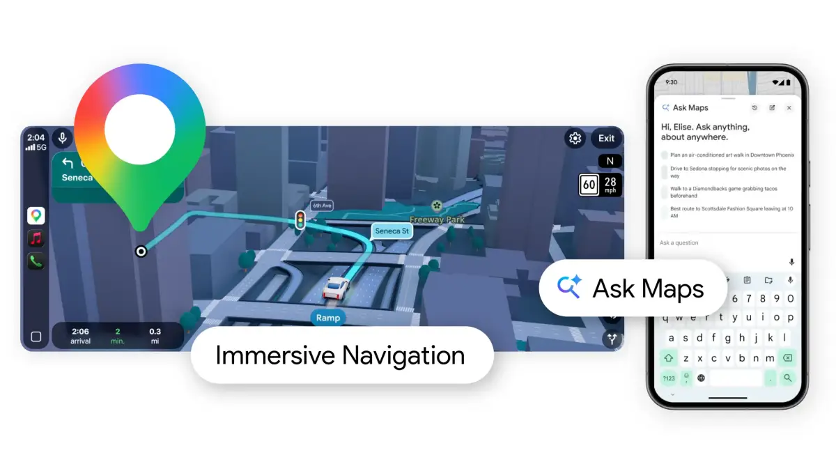 Google Maps 導入沉浸式 3D 導航與 Gemini AI 助理 升級駕駛體驗