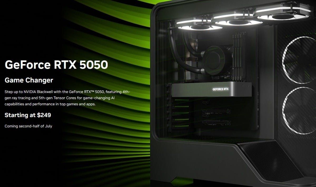 傳NVIDIA將在2026年Computex公布9GB GDDR7版GeForce RTX 50505桌上型顯示卡