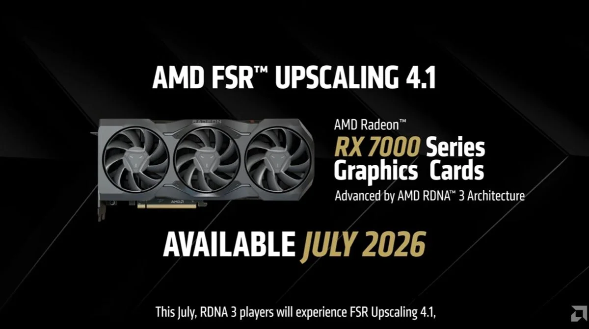 AMD宣布為Radeon RX 7000、Radeon RX 6000顯示卡提供FSR 4.1超解析技術，藉Int8精度實現功能