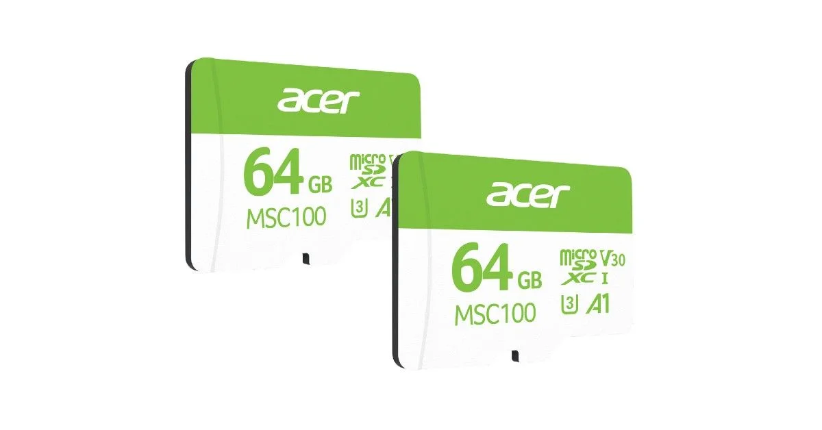 2張64GB特價649元 Acer microSD記憶卡U3規格適用行車記錄器與監控設備