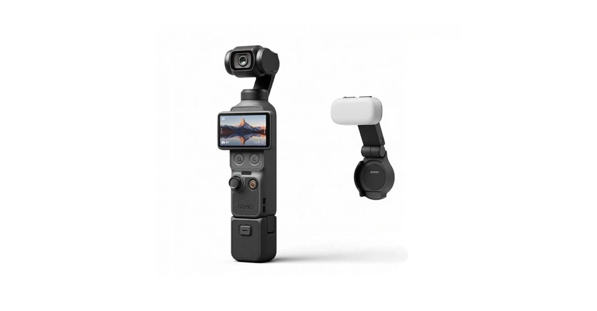 DJI Pocket 4補光基本套裝免領券現折441元 內建107GB免買記憶卡、附磁吸補光燈