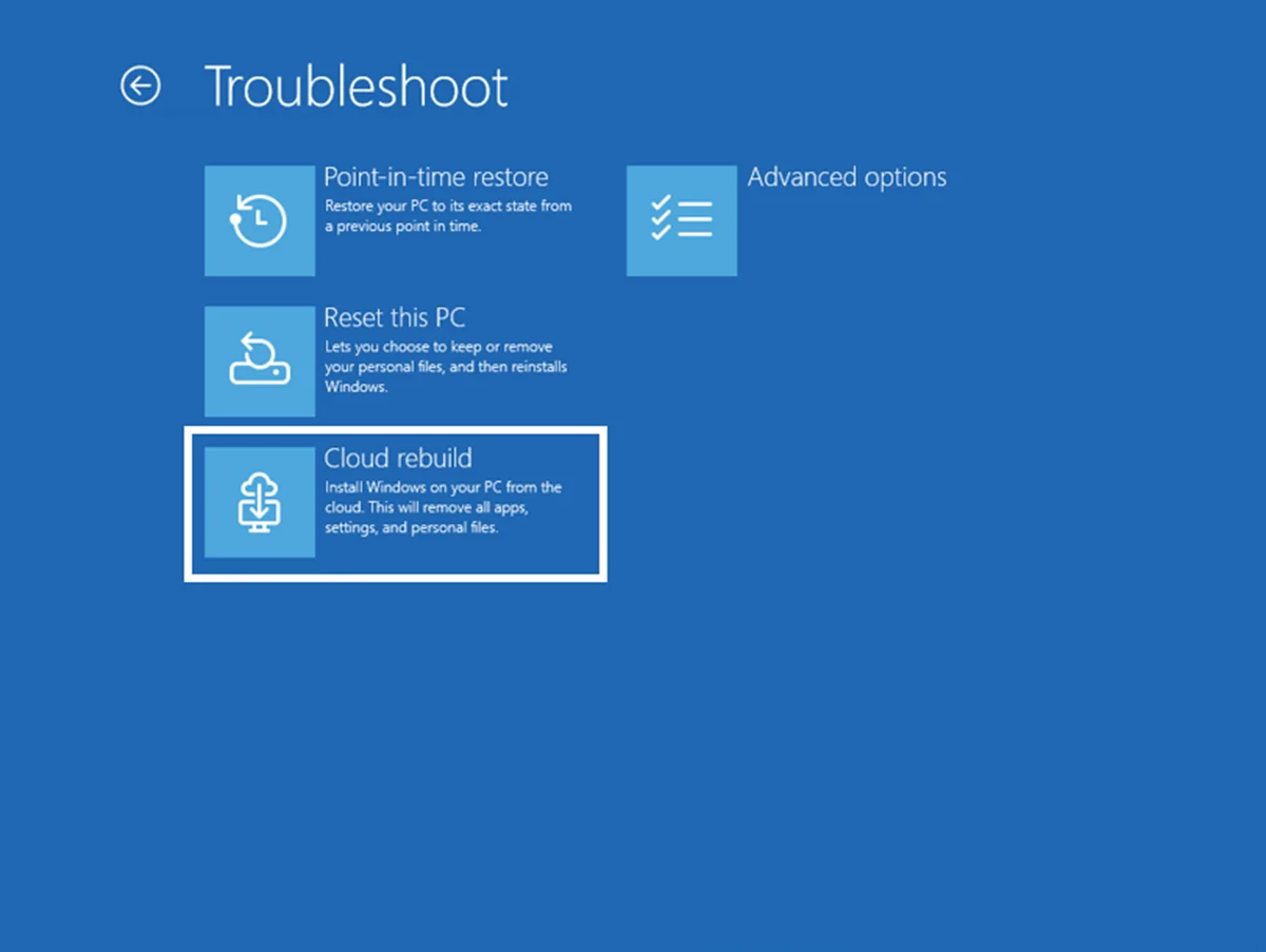 微軟Windows預覽版添加實驗性雲端重建功能，直接自Windows Update下載最新系統與驅動