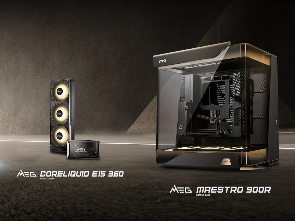 微星推出MEG MAESTRO 900R機殼、MEG CORELIQUID E15 360水冷，主打鋁合金鑽石切割工藝