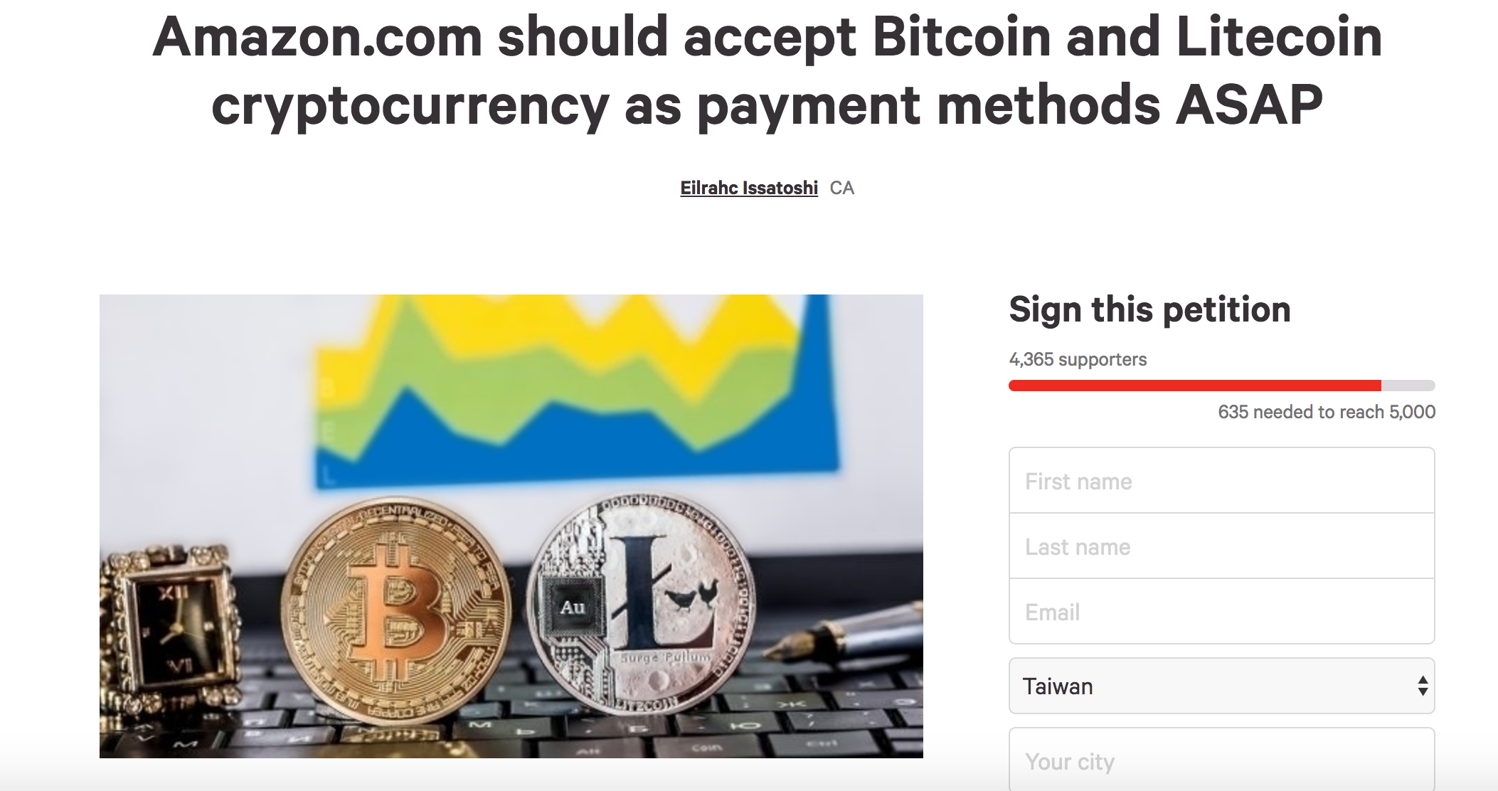 為讓Amazon 接受比特幣付款，四千多位消費者向貝索斯請願- INSIDE