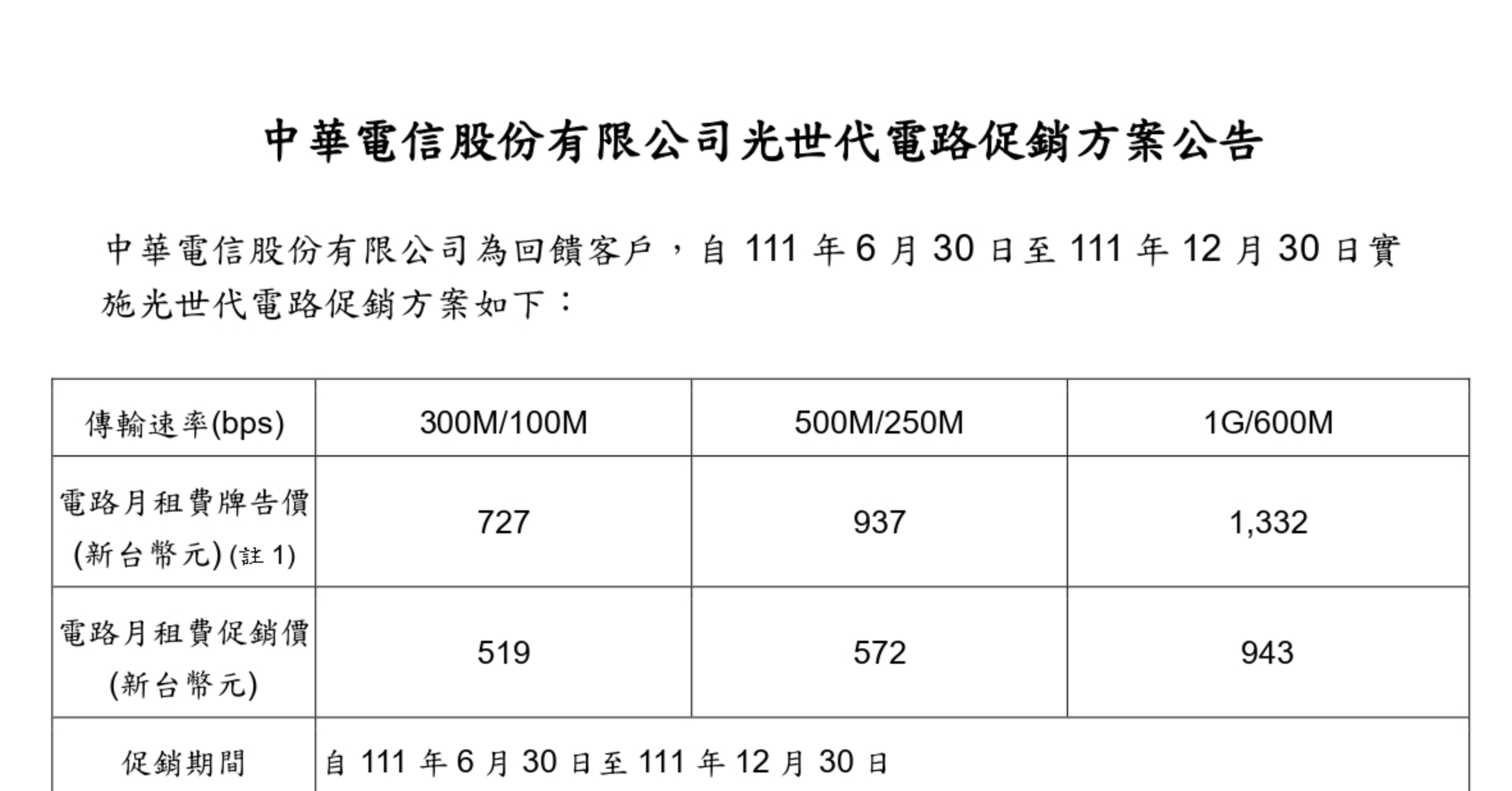 中華電信光世代最新促銷方案，最多打六折！ - INSIDE