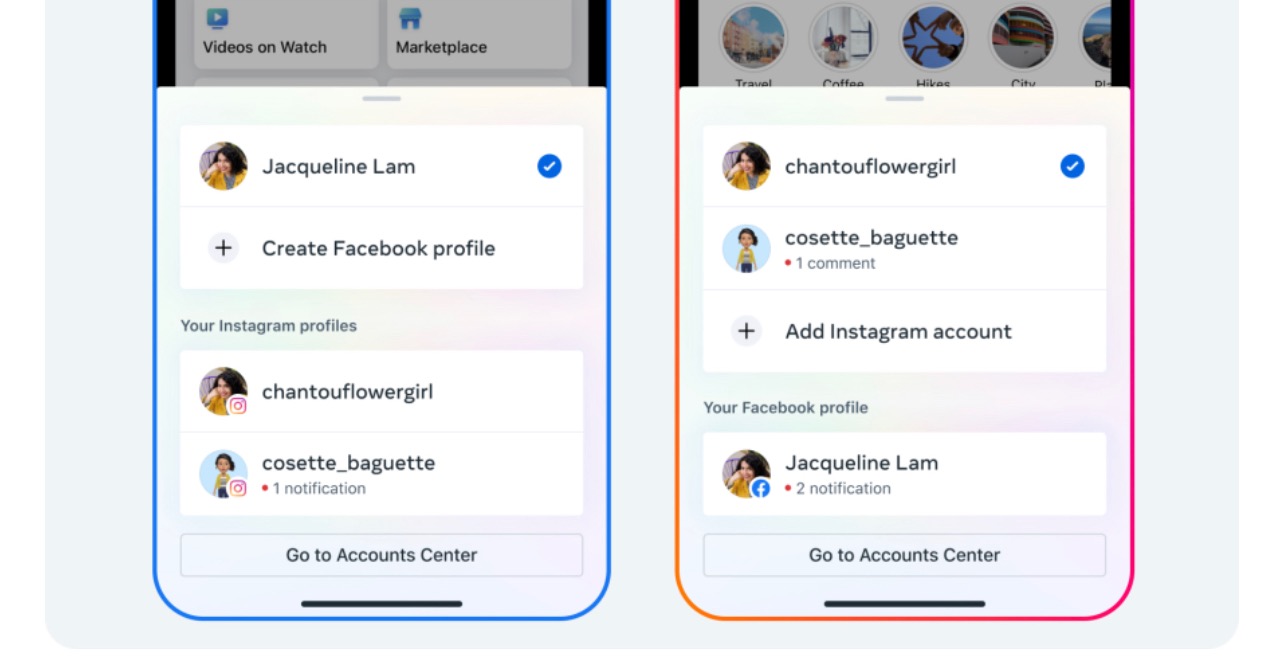 Meta 整合FB、IG 帳戶中心一鍵切換兩個應用程式帳號- INSIDE