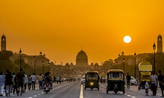 印度 Sunset behind the President Residence, Rashtrapati Bhavan, New Delhi, India. - 圖片