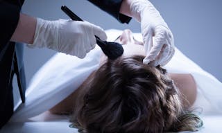 Corpse preparing before funeral in the mortuary