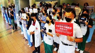 全港多區醫護 集會抗議警暴 Staff at Hospitals Rally Against Police Brutality