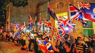 爭取BNO平權 英領事館前築人鏈 Human Chain at British Consulate for BNO Residency Rights