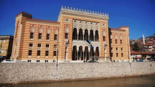 波斯尼亞的薩拉熱窩市政廳 Sarajevo City Hall in Bosnia