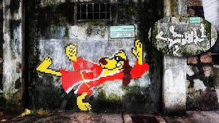 Invader 「功夫狗」作品離奇消失  “Hong Kong Phooey” Art Installation by Invader Disappeared