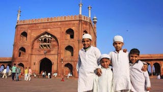 印度德里渣瑪清真寺的孩子們 Kids at Jama Masjid of Delhi in India