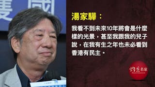 湯家驊：對民主的前景悲觀，對香港的前景樂觀