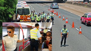 警方設路障查往機場車 變相助「和理塞」 Police Set Roadblocks for Airport Bus Thus Blocking Airport Unwittingly