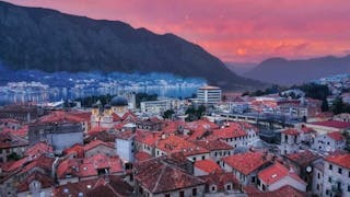 夕照黑山國的高托爾 Sunset at Kotor in Montenegro