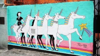 陳佳和彼得曼的獨角獸壁畫 Unicorns Mural by Kylie Chan and Onion Peterman