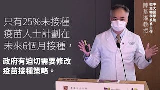 調查：僅1/4未接種疫苗市民願未來半年接種 中大醫學院：須盡快增加接種誘因