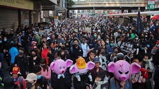 民陣12‧8遊行 108隻連豬Pepe頭套參加 逼爆港島 108 Piggie/Pepe Heads Join Dec 8 March Flooding Hong Kong Island