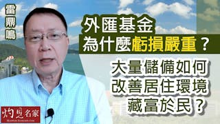 雷鼎鳴：外匯基金為什麼虧損嚴重？大量儲備如何改善居住環境 藏富於民？