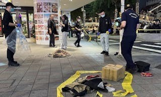 中山商圈隨機傷人　警方封鎖現場蒐證（1）