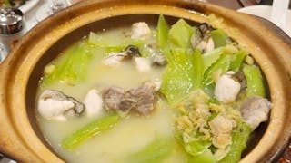 老兵翻牆──大芥菜鹹排骨蠔仔煲