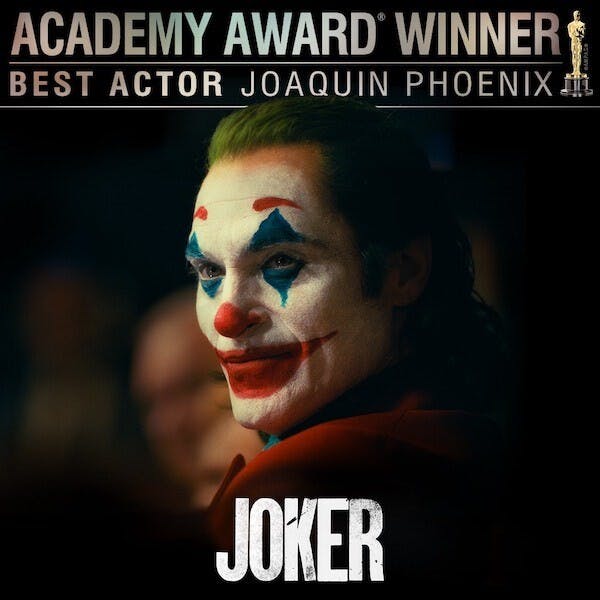 華堅馮力士（Joaquin Phoenix）以《小丑》（Joker）一片贏得奧斯卡最佳男主角。（Joker Movie Facebook Page）