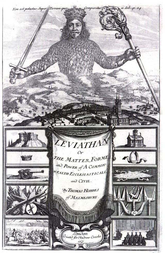 霍布斯的重要著作《巨靈》（Leviathan）（Wikimedia Commons）