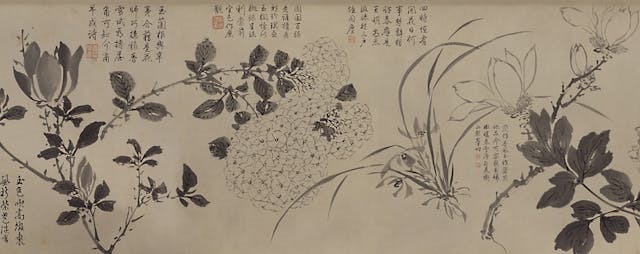 周之冕《百花圖》局部。