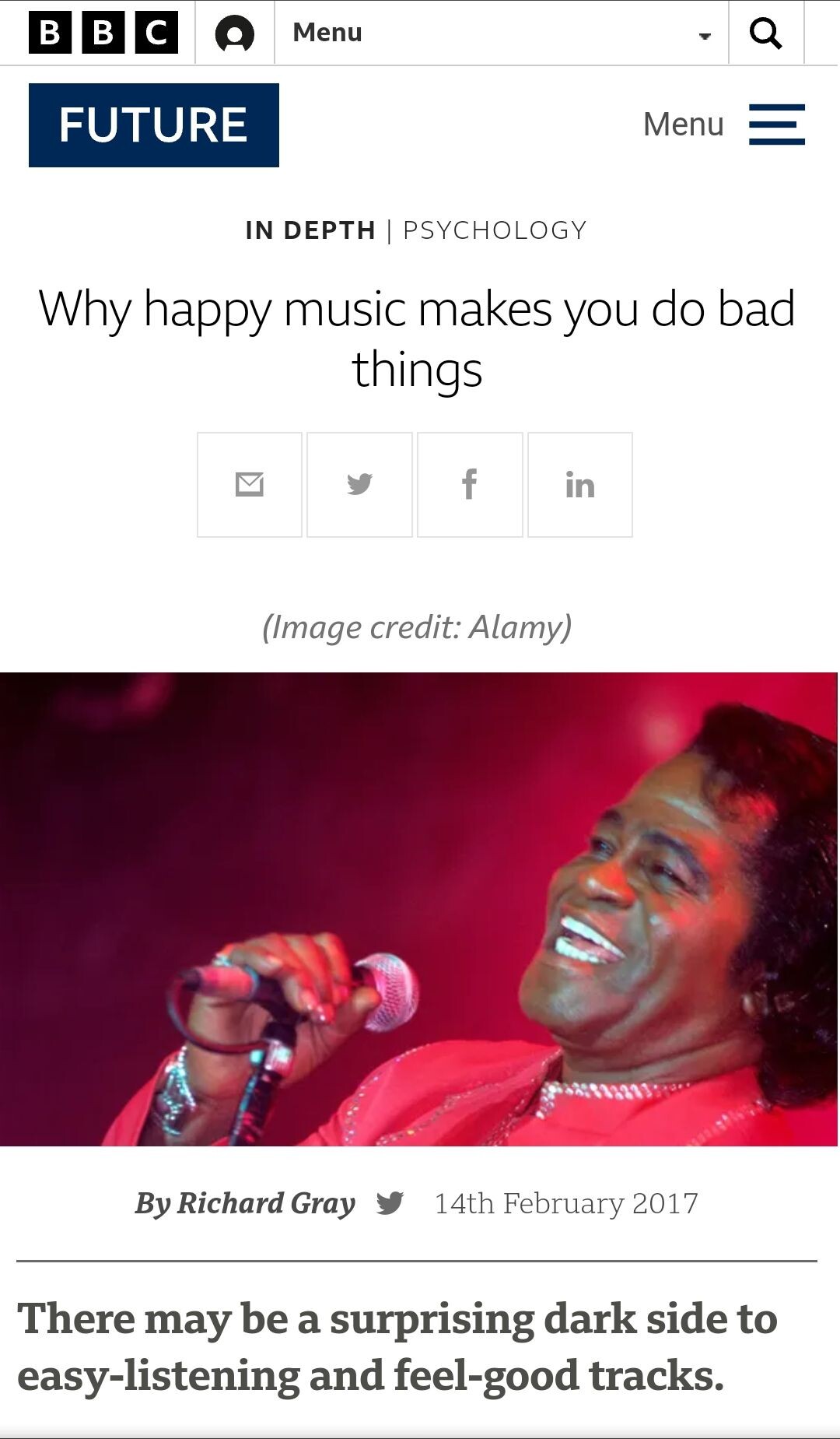 BBC的專輯&quot;Why Happy Music Makes You Do Bad Things&quot;