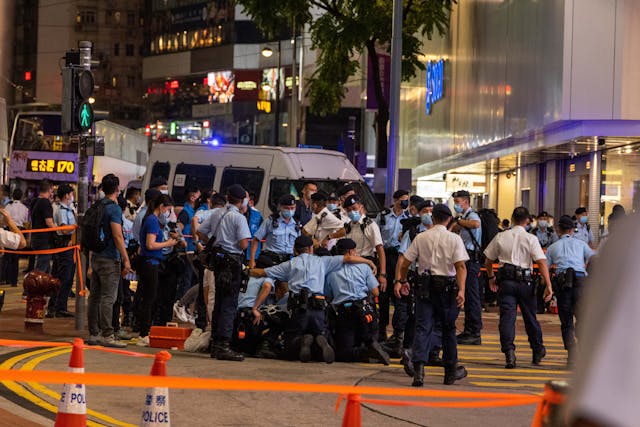 7月1日發生刺警案。（亞新社）