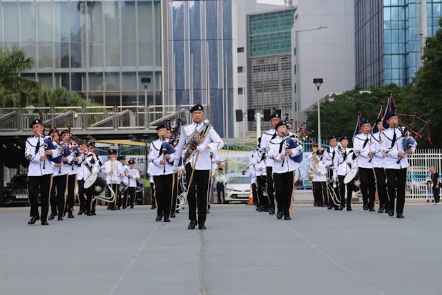 今日的警察樂隊，肩負着官方慶典演奏任務。（香港警務處圖片）