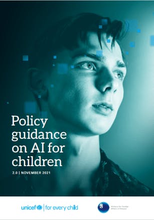 聯合國兒童基金會（UNICEF）於2021年發布《兒童AI政策指引》（&lt;I&gt;Policy Guidance on AI for Children&lt;/I&gt;）。