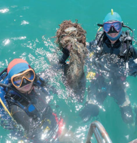 海洋生物有機會被棄置於海床的漁具所困，因此定期清潔海床有助改善海洋環境，存護海洋資源。