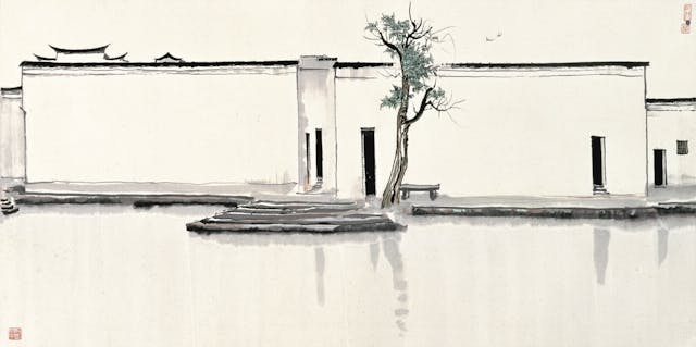 吳冠中《雙燕》（1981年），香港藝術館藏品（吳冠中先生及家人捐贈）。