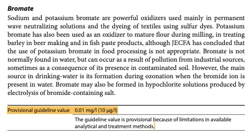 &lt;I&gt;WHO Guidelines for Drinking-water Quality&lt;/I&gt;（2017）截圖。