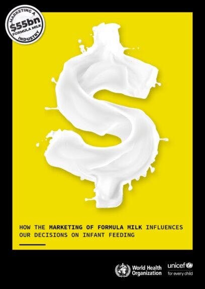 聯合國兒童基金會（UNICEF）與世界衛生組織（WHO）合作撰寫，題為How the marketing of formula milk influences our decisions on infant feeding的報告，針對配方奶粉的市場營銷情況，在多國開展了調查。（作者提供圖片）