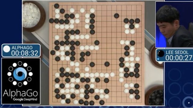 2016年3月，AlphaGo與圍棋世界冠軍李世石進行圍棋人機大戰，以4比1的總比分獲勝。（亞新社）