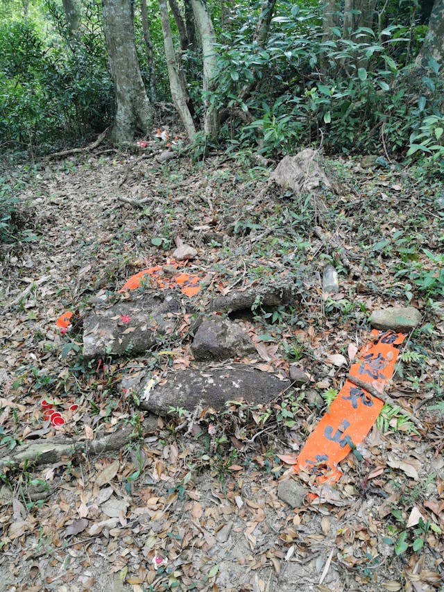 荒村村囗，留存數片石塊作伯公。農曆年前，換副新對聯，上香奠酒，祈求土地保佑。