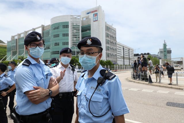 在突擊搜查壹傳媒之後，警方召開的記者會充分說明了什麼叫指鹿為馬。（灼見名家圖片）