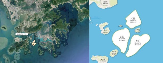 筆者建議沙特承包交椅洲人工島B島，B島可視為沙特在香港建設的新飛地。（作者提供圖片）