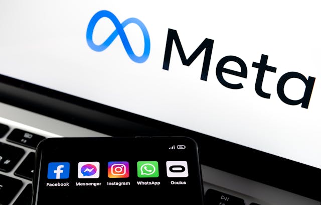 2021年10月，創辦17年的Facebook宣布改名為「Meta」，將「元宇宙」納入未來企業願景。（Shutterstock）